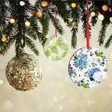 10pcs Sublimation Blanks Round Ornaments, 3.15" Round Blank Wood Discs Hard Board Ornaments White Blank MDF Ornaments for DIY Christmas Decoration WACAR