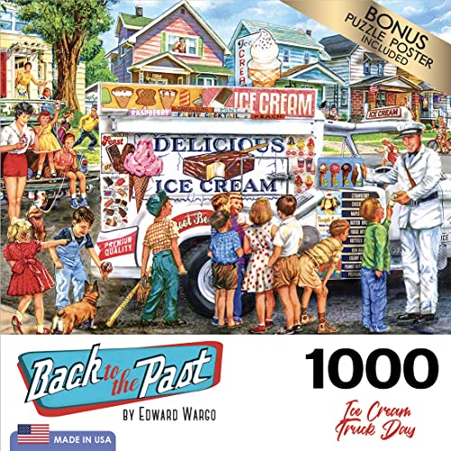 Back to The Past 1000 PC Jigsaw Puzzle - Ice Cream Truck Day - WoodArtSupply