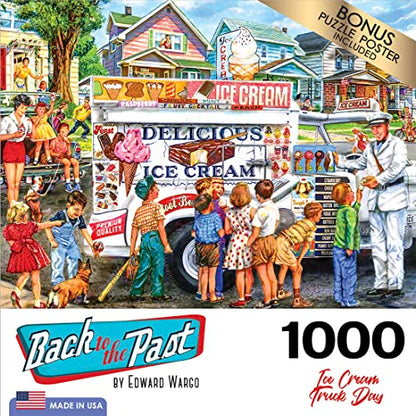 Back to The Past 1000 PC Jigsaw Puzzle - Ice Cream Truck Day - WoodArtSupply