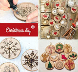 Natural Wood Slices 30Pcs 3.1''-3.5'' Unfinished Wood kit with Pre-drilled Hole, Wood Slices Ornaments for Christmas DIY Rustic Crafts Wooden Circles ilauke