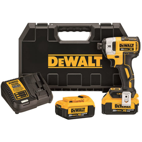 DEWALT 20V MAX* XR Impact Driver Kit, Brushless, 3-Speed, 1/4-Inch, 4.0-Ah (DCF887M2) DEWALT