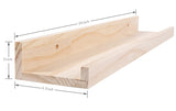 MBYD 24 Inch Floating Shelves Natural Wood Set of 3, Wall Mount Picture Ledge Wooden Wall Shelf for Home Decoration for Bedroom, Living Room, Office, MBYD