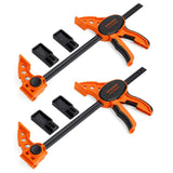 JORGENSEN 2-pack Ratchet Bar Clamps Set, Medium Duty, 12-inch One Hand Clamp, E-Z Hold Expandable Spreader Jorgensen