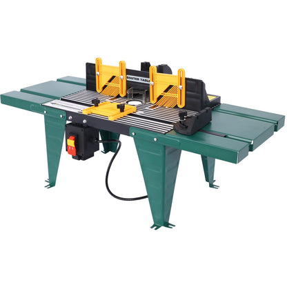 Electric Router Table, Universal Benchtop Router Tables Top with Steel Stand & Adjustable Fence Wood Working Router Table Precise Routing Table - WoodArtSupply