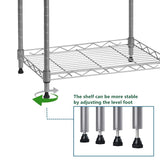 REGILLER 5-Wire Shelving Metal Storage Rack Adjustable Shelves, Standing Storage Shelf Units for Laundry Bathroom Kitchen Pantry Closet(Silver, 16.6L REGILLER