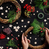 800 Pieces Christmas Wooden Stars Blank Wooden Star Slices Mini Star Embellishments Assorted Size Wooden Star Ornament for DIY Christmas Craft Making Syhood