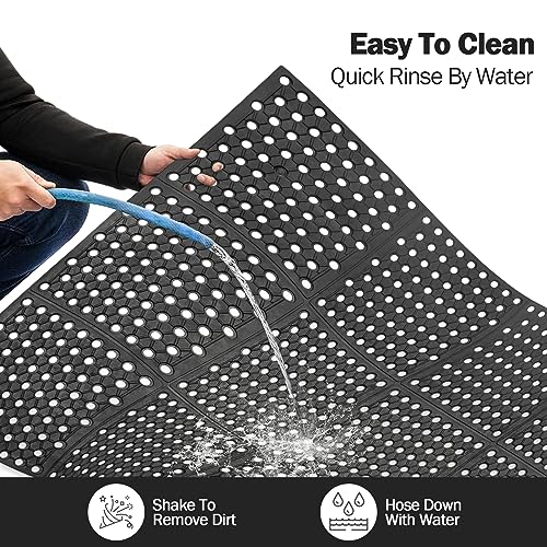 jxgzyy 83x35 Commercial Anti-Fatigue Drainage Rubber Matting Non-Slip Rubber Drainage Mat Commercial Kitchen Floor Mat Rubber Mat with Holes for Wet jxgzyy