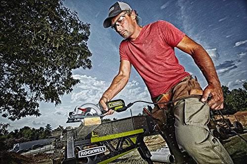 Rockwell 4-1/2” Compact Circular Saw, 5 amps, 3500 rpm, with Dust Port and Starter Kit– RK3441K , Black Rockwell