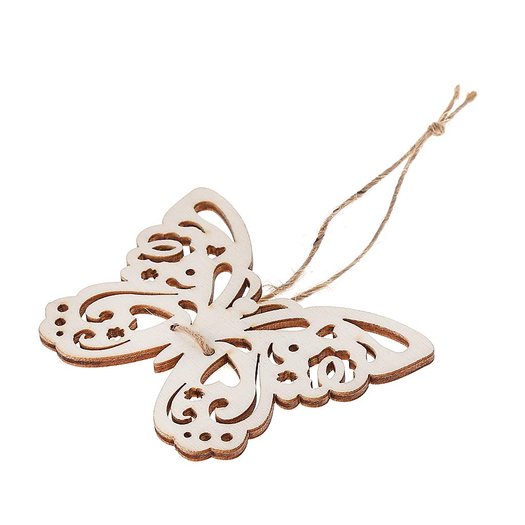 Natural Wood Slices Unfinished Wood 10pcs Laser Cut Wood Butterfly Embellishment Wooden Shape Craft Wedding Decor Misright