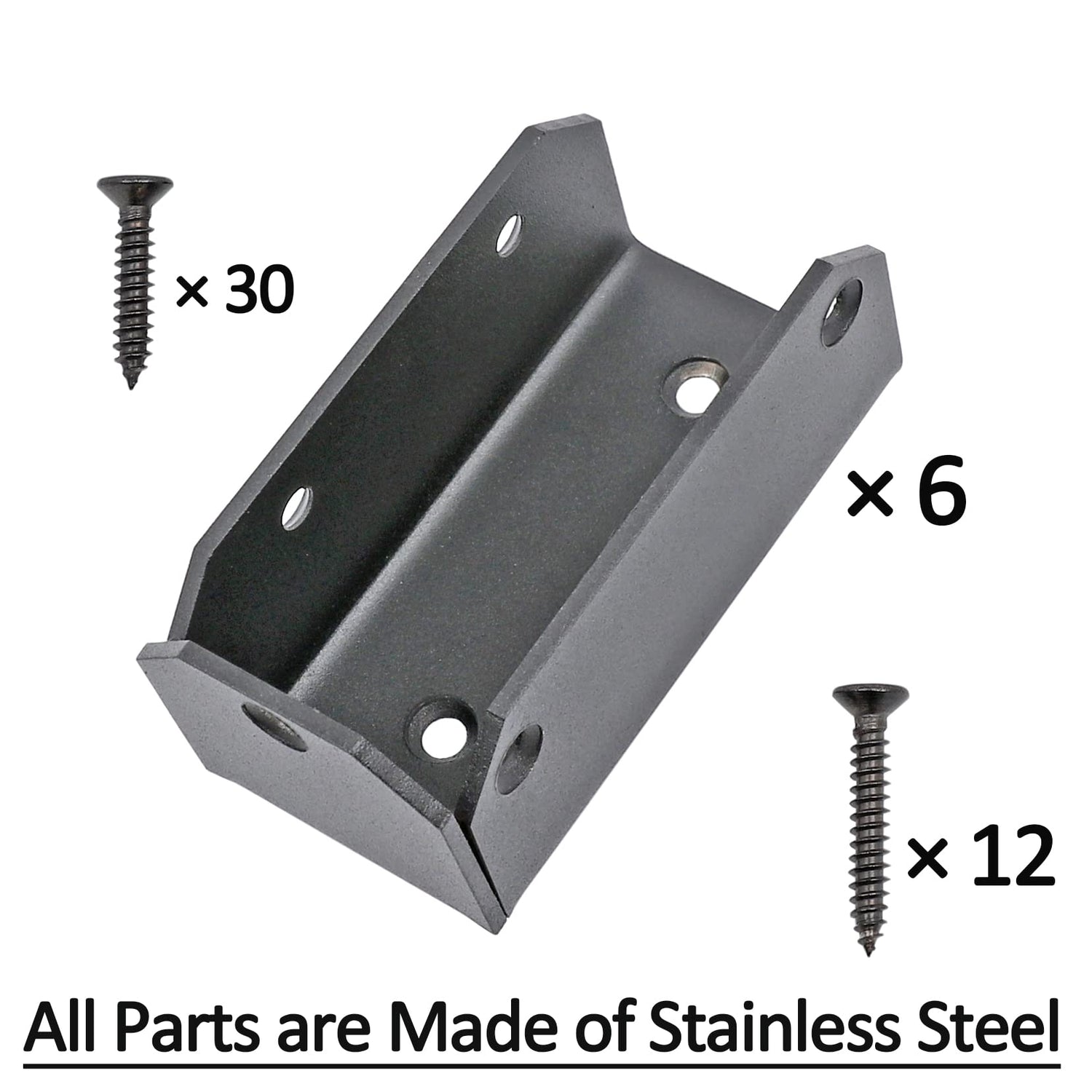 Antsky 4×2(Actual Size: 3.5×1.5") Wood Pergola/Gazebo Joist Stainless Steel Connectors/Brackets (6 Pack) Antsky