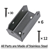 Antsky 4×2(Actual Size: 3.5×1.5") Wood Pergola/Gazebo Joist Stainless Steel Connectors/Brackets (6 Pack) Antsky