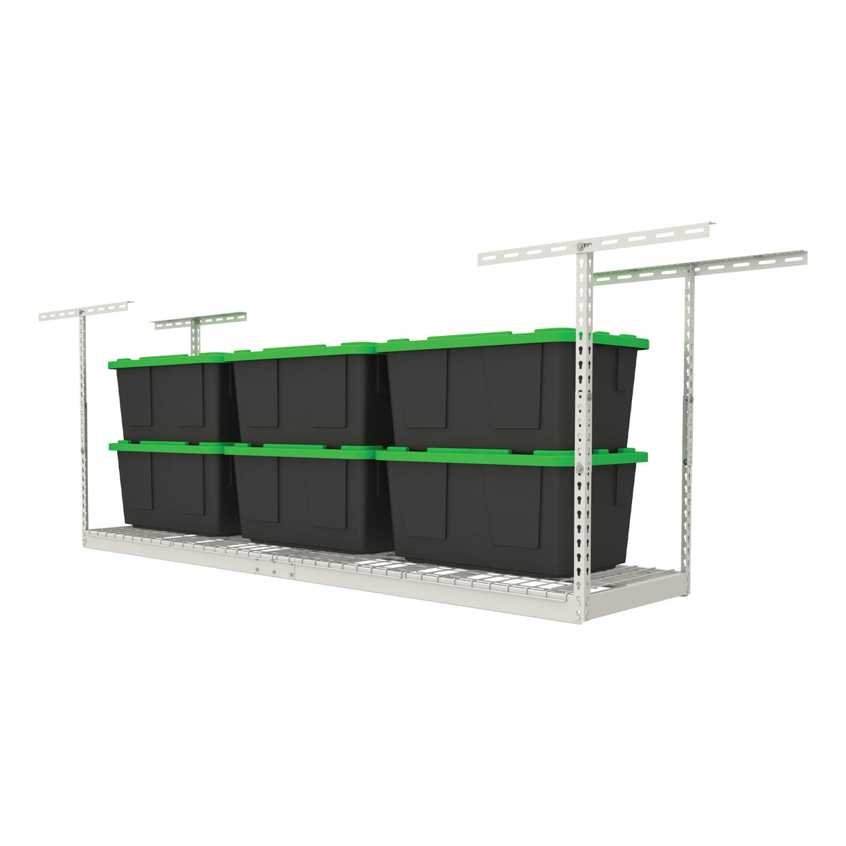 MonsterRax Overhead Garage Storage Rack 2x8, Ceiling Mounted Shelving, Adjustable Hanging Organizer, Heavy Duty Steel, 350 Pound Capacity, Color: MonsterRAX Storage Solutions