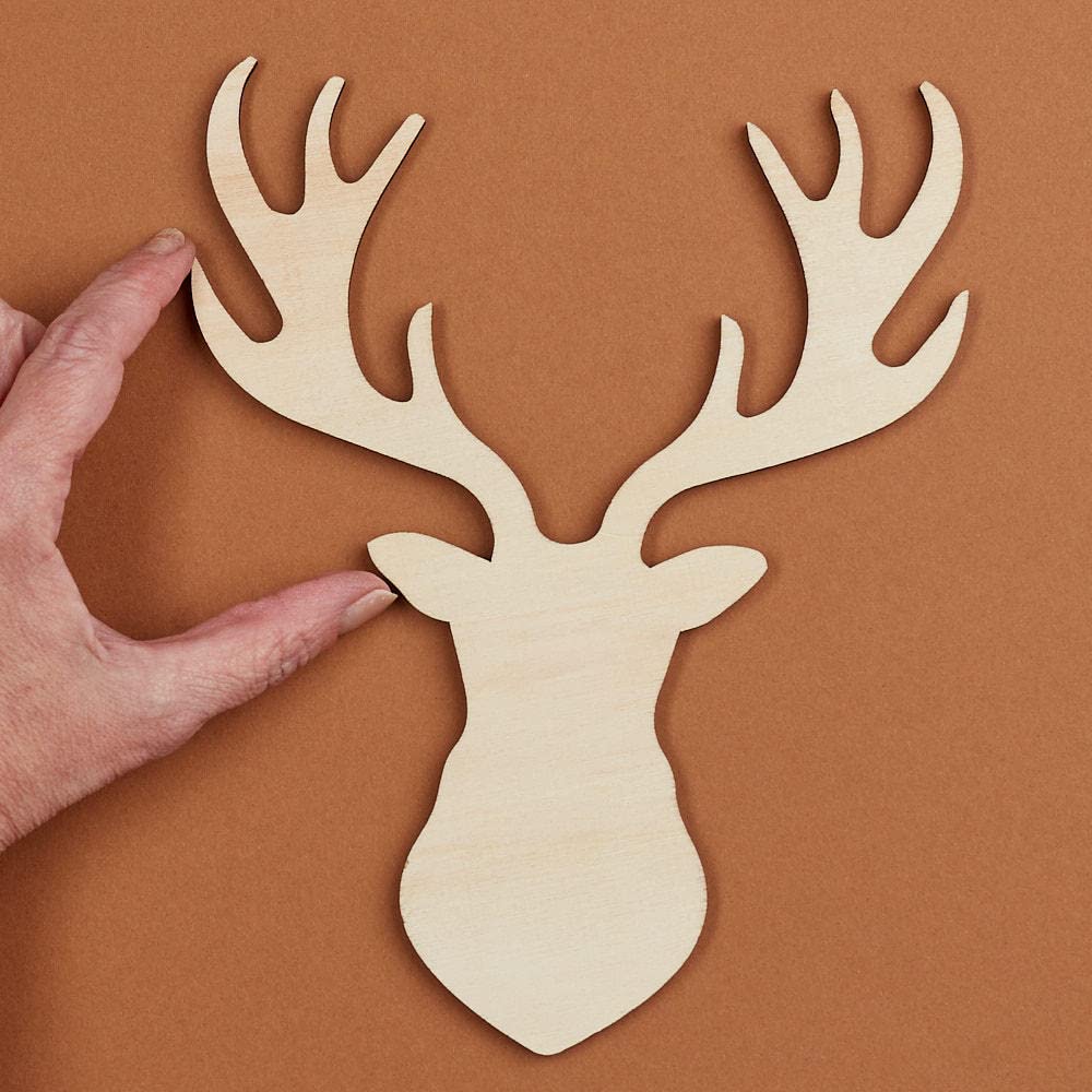 Unfinished Wood Deer Head Cutouts Set of 3 by Factory Direct Craft - Made in The USA for Christmas Decorating, Crafts and DIY Projects (9 Inches Factory Direct Craft