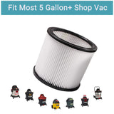 2 Pack Replacement Filter Compatible with Shop Vac 90304 90333 90350, Reusable and Washable Cartridge Filters Fits Most 5 Gallon and above Wet/Dry PureSturdy