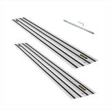 POWERTEC 71691 110 Inch Track Saw Guide Rail Connector Set for DeWalt Track Saws, Clamping Options Includes 2x55" Aluminum Extruded Guided Rails and POWERTEC