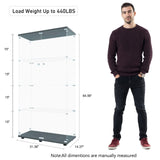 HomVent Modern 4-Shelf Glass Display Cabinet with Doors for Collectibles and Décor HomVent