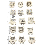 EXCEART Animal Wood Slices 60pcs Natural Wood Slices Owl Unfinished Wood Animal Craft Hanging Wooden Circles with Hole Tree Slice for Arts Painting EXCEART