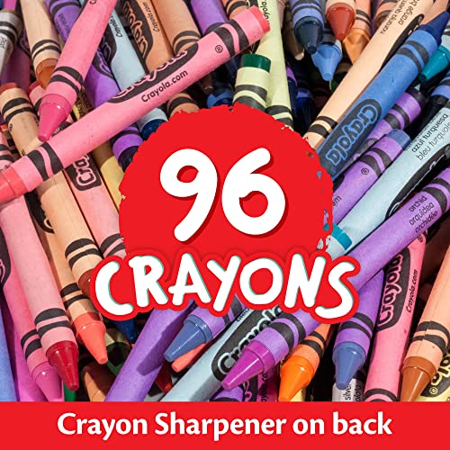 Crayola Classic Color Crayons in Flip-Top Pack with Sharpener, 96 Colors, Gift for Kids - WoodArtSupply