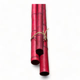 Pack of 3 Bamboo Sticks - 6 Feet Long Natural Thick Bamboo Poles - 1.5 in Diameter - Garden Stakes (Red) Empire Home