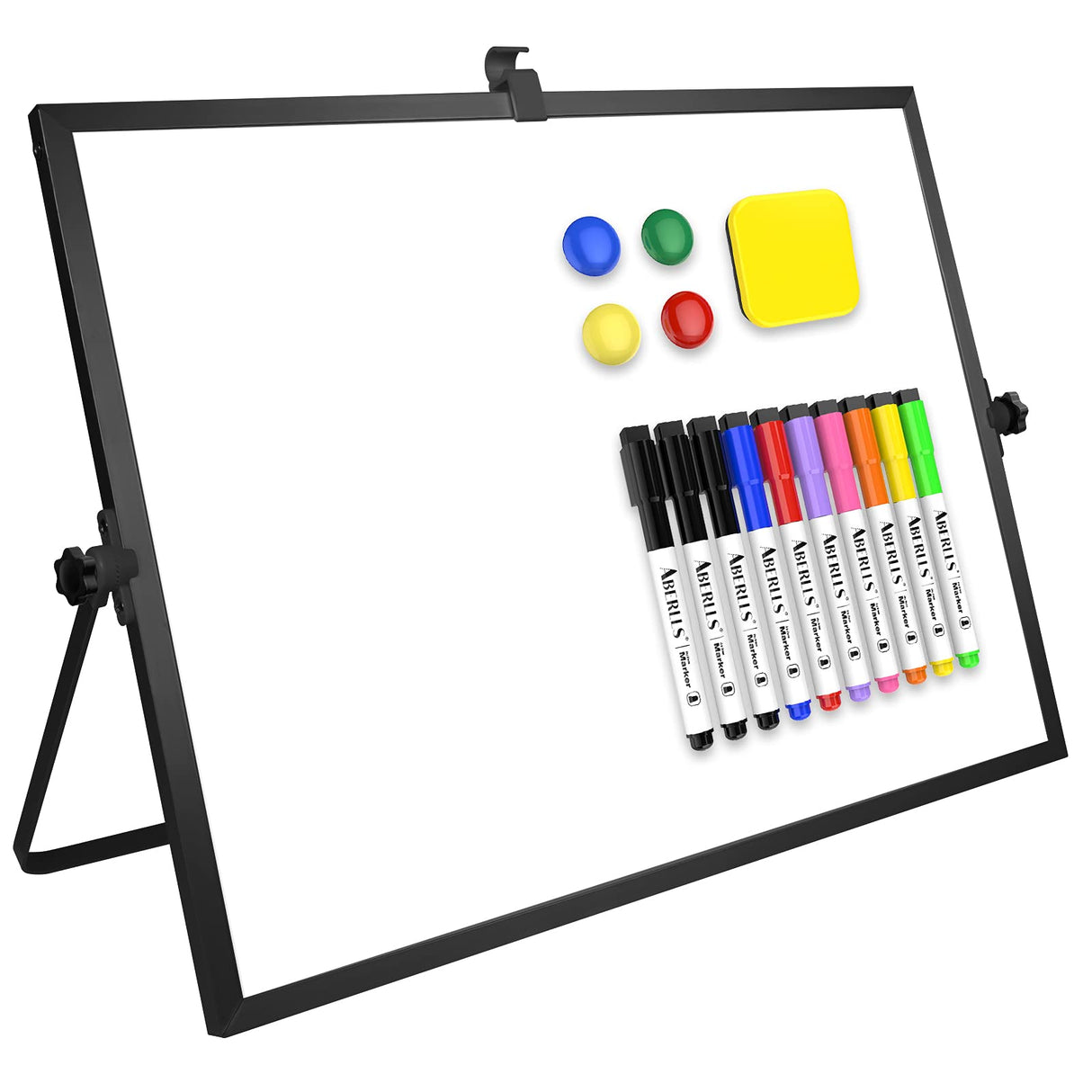 Small Monthly Calendar Dry Erase Whiteboard for Wall, 16in x 12in Magnetic Dry Erase Board, Hanging Double-Sided White Board, Portable Board for ABERLLS
