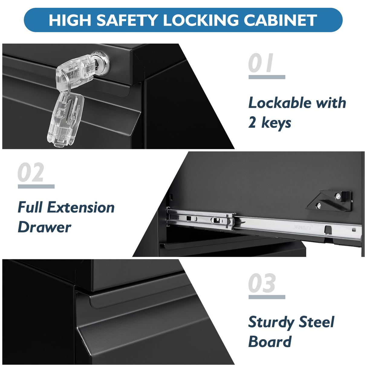 AFAIF 2 Drawer File Cabinet with Lock, Office File Cabinet, Under Desk Small File Cabinet for Home Office, Metal Rolling Vertical Filing Cabinet for AFAIF