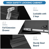 AFAIF 2 Drawer File Cabinet with Lock, Office File Cabinet, Under Desk Small File Cabinet for Home Office, Metal Rolling Vertical Filing Cabinet for AFAIF