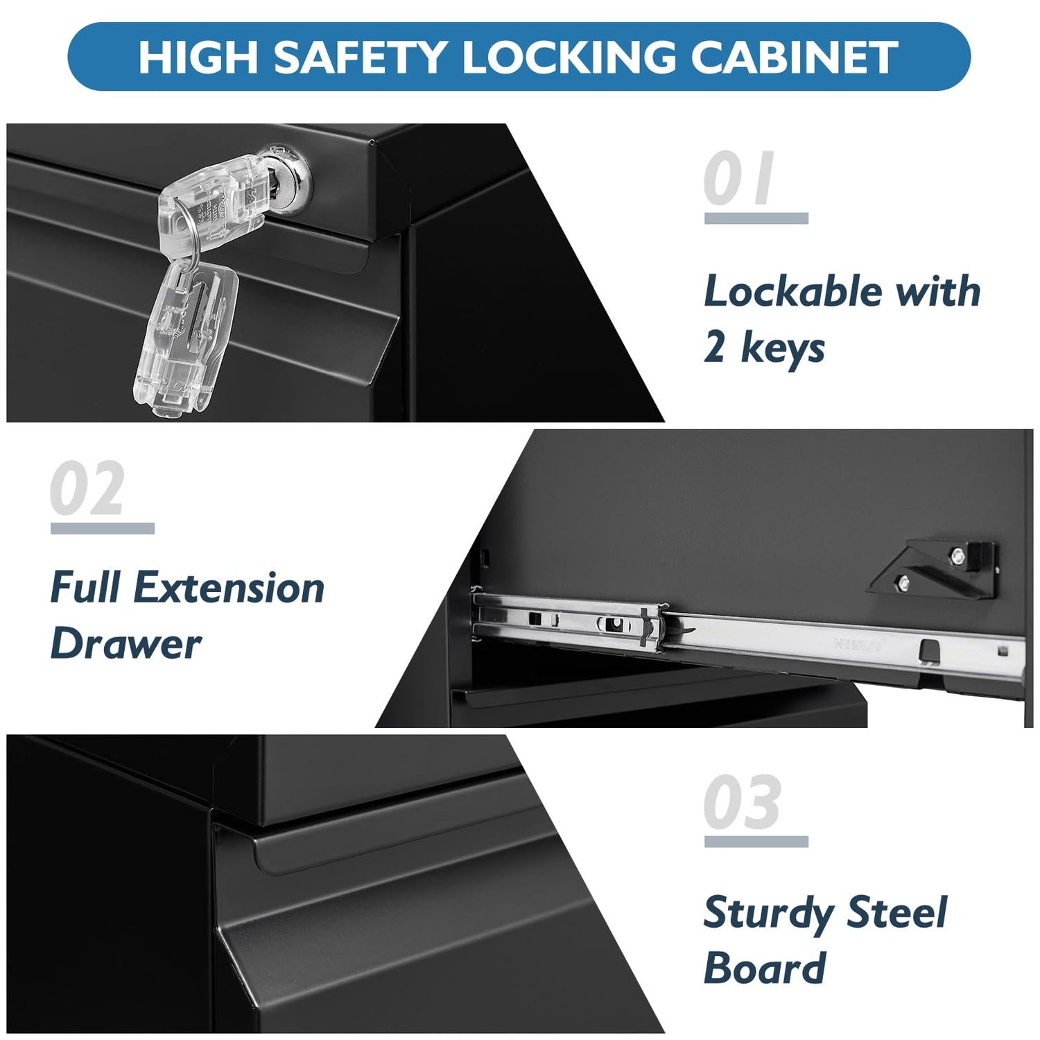 AFAIF 2 Drawer File Cabinet with Lock, Office File Cabinet, Under Desk Small File Cabinet for Home Office, Metal Rolling Vertical Filing Cabinet for AFAIF