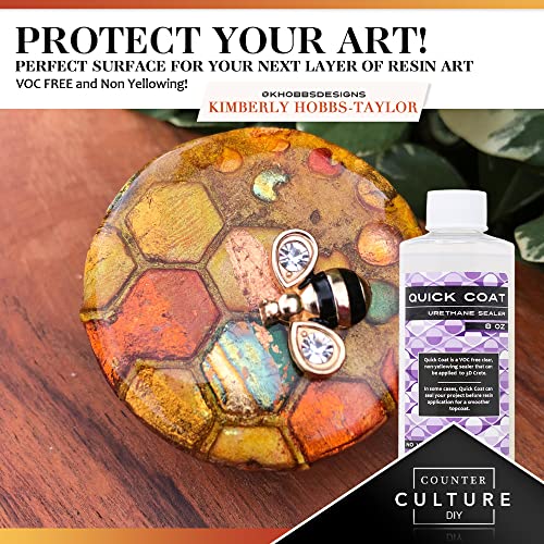 Counter Culture DIY Clear Quick Coat Sealer for Resin Art, 8 oz Bottle, Epoxy Supplies for Coating & Casting, Tumblers, Keychains, Jewelry, No VOC Counter Culture DIY