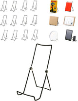 KINGDOM SOLUTIONS - 12 Pack Sturdy & Versatile Adjustable Large Stands for Display 3.8x8.5 - Made in USA Metal Easels for Plates, Pictures, Art, KINGDOM SOLUTIONS