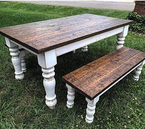 CAROLINA LEG CO. Chunky Pine Dining and Bench Combo - Farmhouse Legs - Set of 4 Dining and Bench Legs - Unfinished - Made in NC CAROLINA LEG CO.