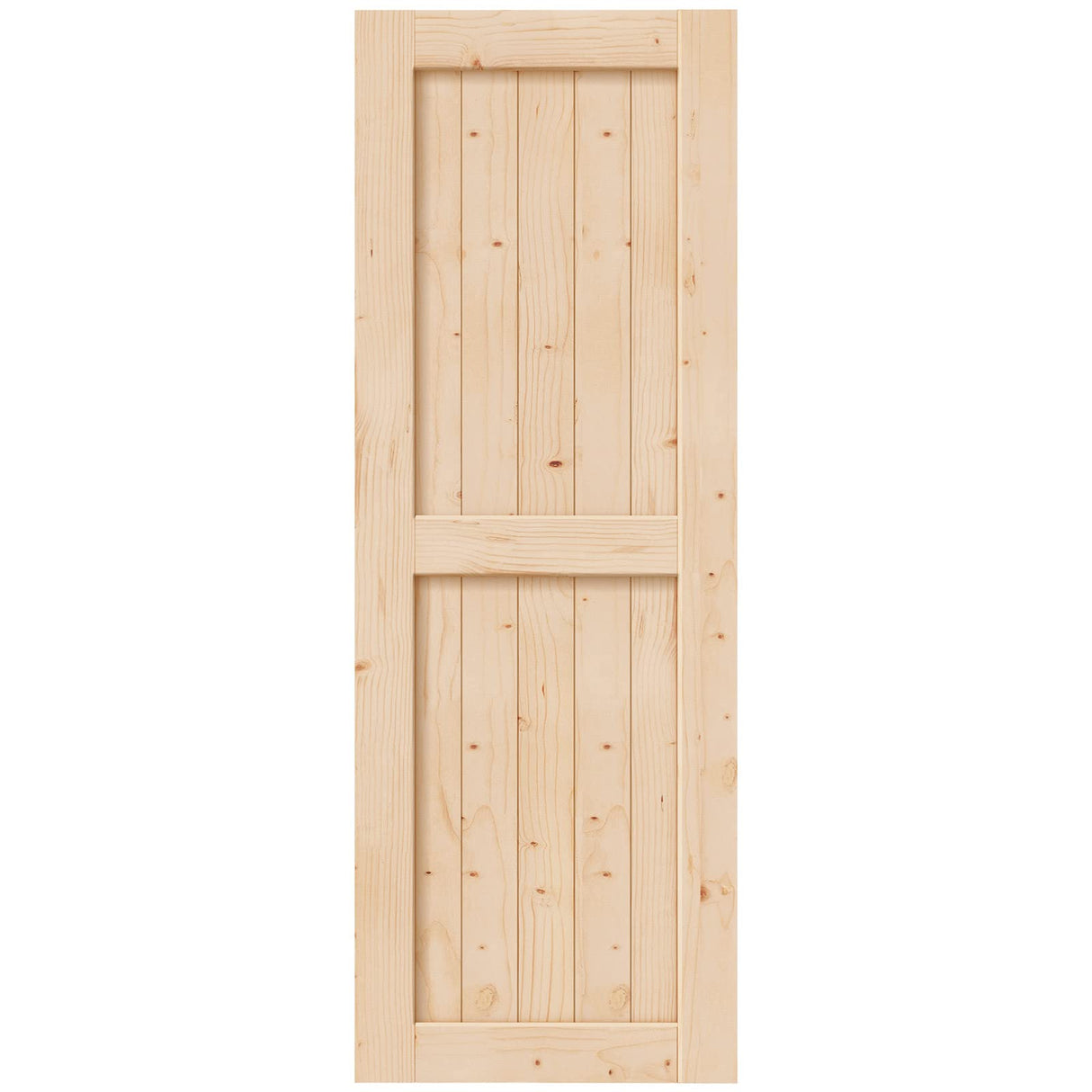 EaseLife 32in x 84in Sliding Barn Wood Door,Interior Doors,DIY Assemblely,Solid Natural Spruce Panelled Slab,Easy Install,Apply to Rooms & Storage EaseLife