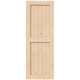 EaseLife 32in x 84in Sliding Barn Wood Door,Interior Doors,DIY Assemblely,Solid Natural Spruce Panelled Slab,Easy Install,Apply to Rooms & Storage EaseLife