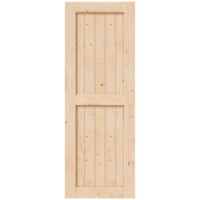 EaseLife 32in x 84in Sliding Barn Wood Door,Interior Doors,DIY Assemblely,Solid Natural Spruce Panelled Slab,Easy Install,Apply to Rooms & Storage