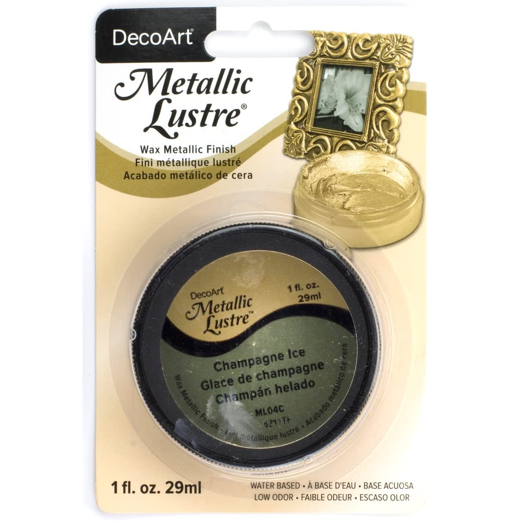 DecoArt Metallic ML04C-28 Lustre Wax, 1-Ounce, Champagne Ice, 1 Fl Oz (Pack of 1) - WoodArtSupply