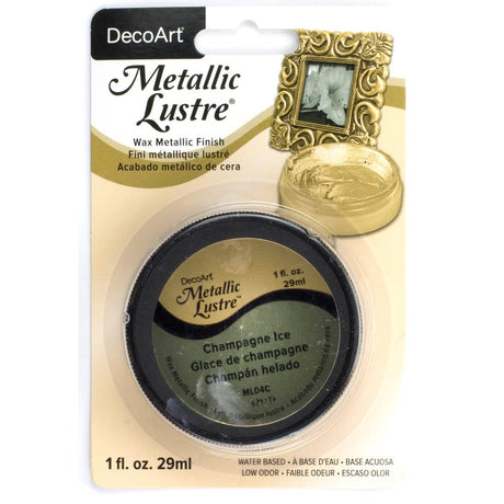 DecoArt Metallic ML04C-28 Lustre Wax, 1-Ounce, Champagne Ice, 1 Fl Oz (Pack of 1) DecoArt