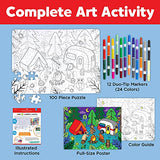 Faber-Castell Color by Number Puzzle, Camping - 100 Pieces, DIY Coloring Puzzle Set for Kids Ages 6+, Small Faber-Castell
