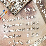 552 Pieces 0.75 Inch Mini Unfinished Wooden Letters Uppercase & Lowercase Unpainted Wooden Numbers Blank Wood Letters Storage for Scrapbooking Crafts Cregugua