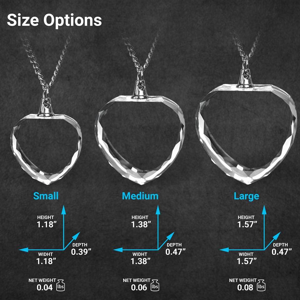 ArtPix 3D Personalized Necklace, 3D Laser Etched Photo Crystal, Engraved Heart Necklaces Accessories, Memorial Birthday Gifts for Mom, Dad, Him, Her, ArtPix 3D