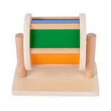 Montessori Baby Toys Play Kit Montessori Mirror Peekaboo Knob Puzzle, Medium Spinning Drum and Rainbow Fabric Ball Kit Toys for 6-12Months Toddlers Adena Montessori