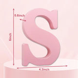 AOCEAN 6 Inch Pink Wood Letters Unfinished Wooden Letters for Wall Decor Decorative Standing Letters Slices Sign Board for Crafts Christmas AOCEAN