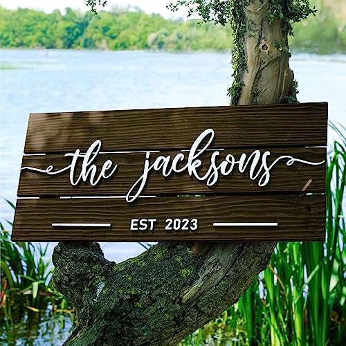 Custom Wood Name Sign - Business Sign, Wedding Gifts, Couple Gifts, Last Name Sign, Location Sign, Door Sign, Welcome Sign for Every Milestone - WoodArtSupply