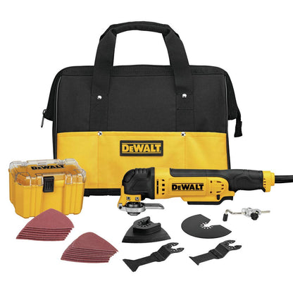 DEWALT Oscillating Tool, 3-Amp, Includes Wood Blades, Sandpaper and Tool Bag, Corded (DWE315K) - WoodArtSupply