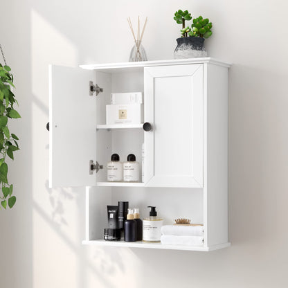 OONNEE White Bathroom Wall Cabinet 24x30 Inch Over Toilet Storage Cabinet Wall Mounted Wooden Medicine Cabinet with Adjustable Shelf, 2-Door Wall