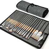 Acrylic Paint Brush Set, Golden Maple 25 PCS Paint Brushes for Acrylic Painting Oil Watercolor & Canvas,Enhanced Synthetic Brush Set with Cloth Roll golden maple
