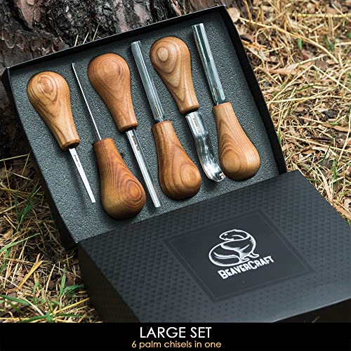 BeaverCraft Wood Carving Tools SC05 Wood Carving Kit Wood Carving Set Wood Carving Knife Woodcarving Tools Wood Carving Palm Gouges Wood Chisels