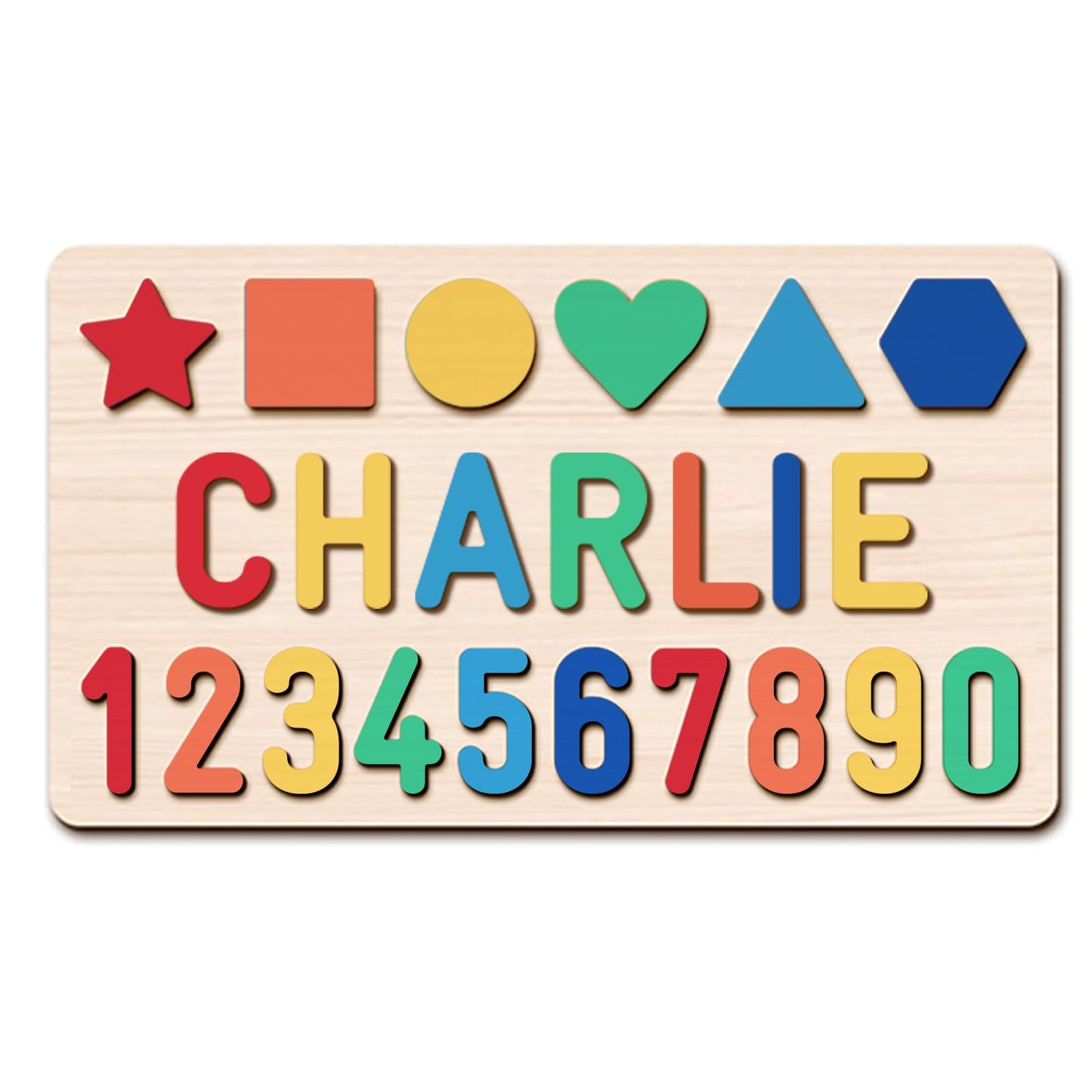 PUREFLY Name Puzzle for Kids Personalized, Custom Baby First Birthday, Montessori Learning Toddler Toy for Boy Girl Alphabet Puzzle - WoodArtSupply