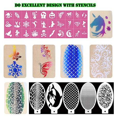 Bowitzki Professional Face Painting Kit For Kids Adults12 x 10gm Face Paint Set Stencil One Stroke Split Cakes Palette Non Toxic Rainbow Flora Bowitzki