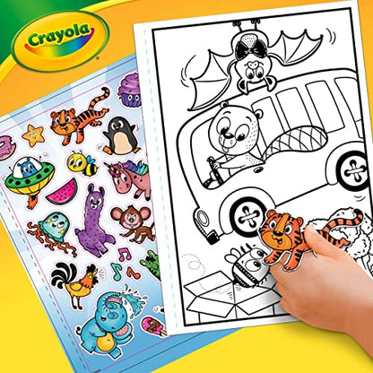 Crayola Alpha Pets Coloring Pages and Stickers, Number & Alphabet Coloring Book, Gift for Kids, 96 Pages - WoodArtSupply