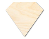 Unfinished Wood Diamond Shape | DIY Craft Cutout | Up to 36" 18" / 3/4" 24 Hour Crafts