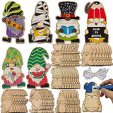 48 Sets Unfinished Gnome Wooden Ornament Crafts Hanging Gnome Cutout Slices Decorations Blank Wooden DIY Craft Kits Painting for All Festival Generic